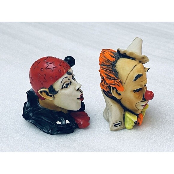 Artefice Ottanta Clown Head Busts Signed D. Esposito 1982 Italy Lot of 2 - Picture 3 of 10